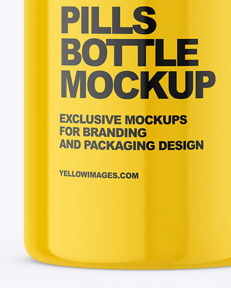Glossy Plastic Pills Bottle Mockup PSD #2