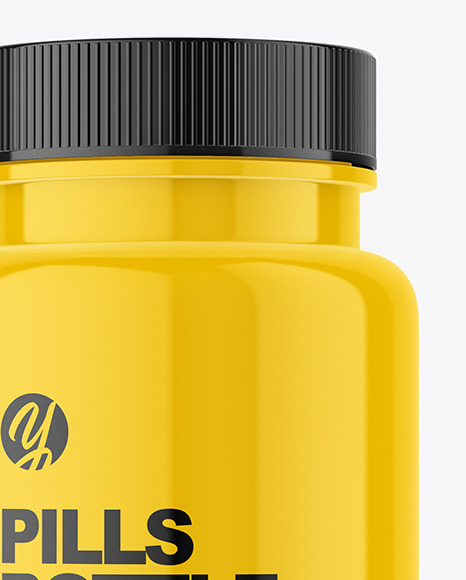 Glossy Plastic Pills Bottle Mockup PSD #1