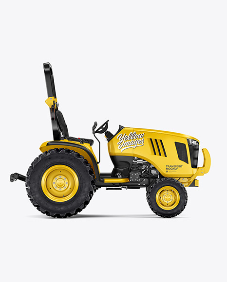 Mini Tractor Mockup - Side View Mini Tractor Mockup - Side View