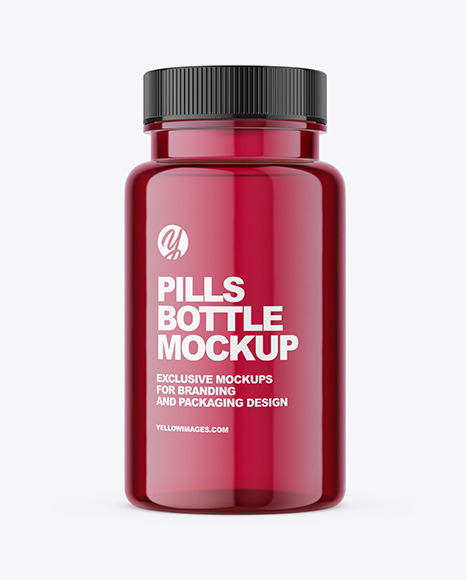 Colored Plastic Pills Bottle Mockup