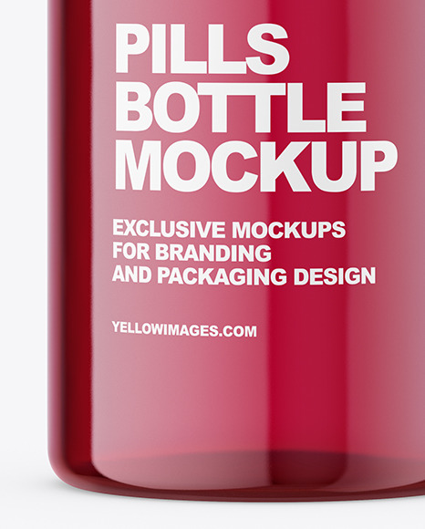 Colored Plastic Pills Bottle Mockup PSD #2