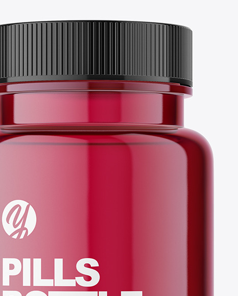 Colored Plastic Pills Bottle Mockup PSD #1