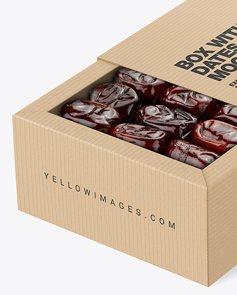 Corrugated Paper Box w  Dates Mockup PSD #2