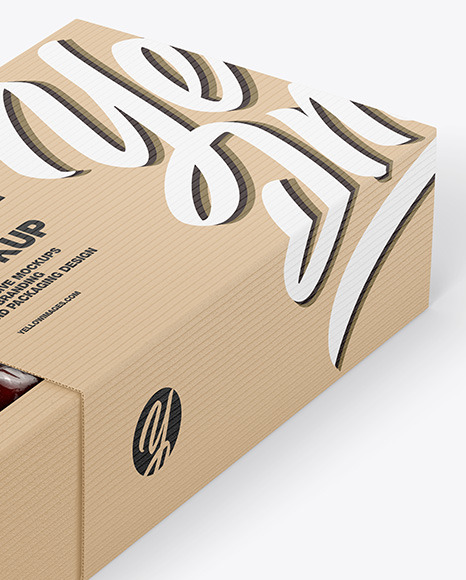 Corrugated Paper Box w  Dates Mockup PSD #1