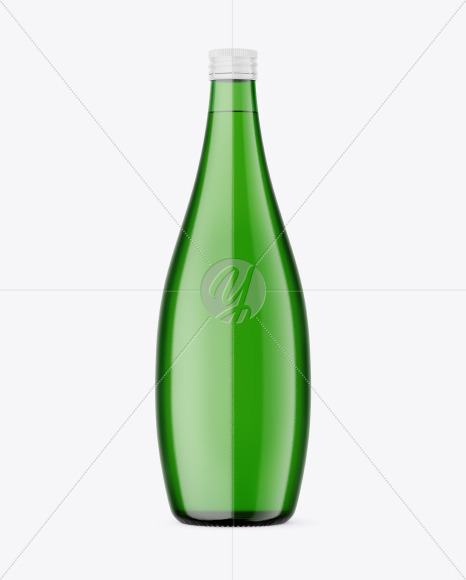 Green Glass Bottle Mockup PSD #1