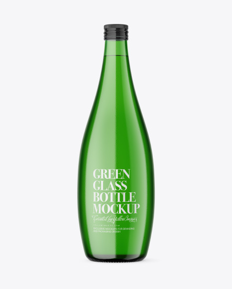 Green Glass Bottle Mockup PSD #2