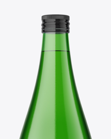 Green Glass Bottle Mockup PSD #3