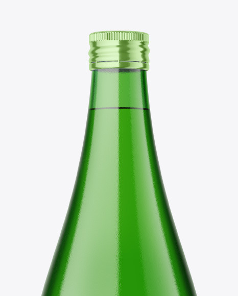 Green Glass Bottle Mockup PSD #4