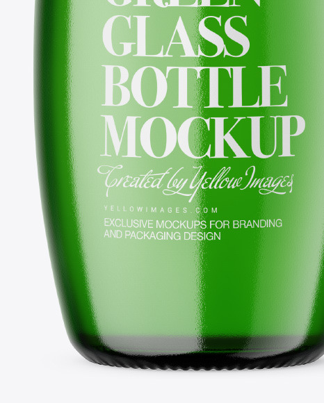 Green Glass Bottle Mockup PSD #5