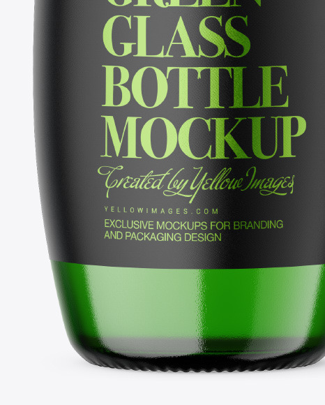 Green Glass Bottle Mockup PSD #6