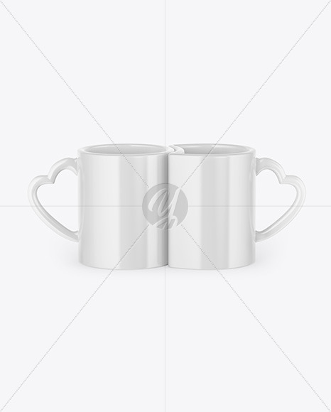 Two Glossy Mugs Mockup PSD #1