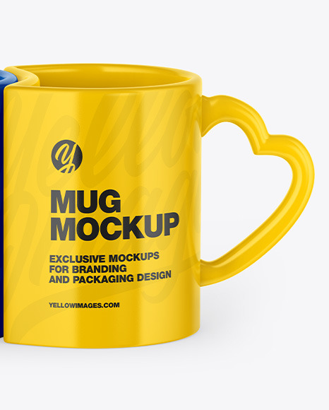 Two Glossy Mugs Mockup PSD #4