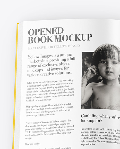 Opened Hardcover Book Mockup