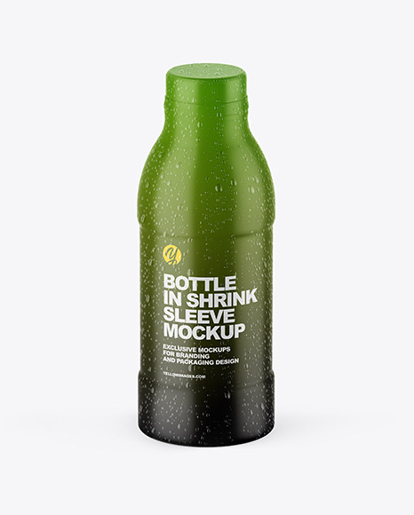 PET Bottle in Shrink Sleeve Mockup PSD #1
