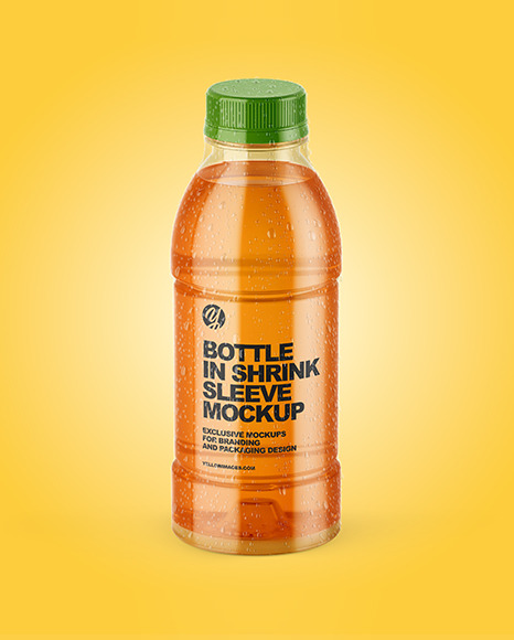 PET Bottle in Shrink Sleeve Mockup PSD #7