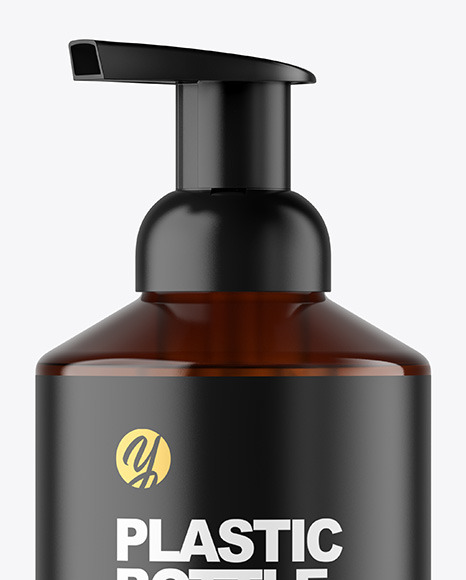 Amber Cosmetic Bottle with Pump Mockup antibacterial 19053