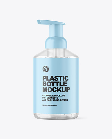 Clear Cosmetic Bottle with Pump Mockup