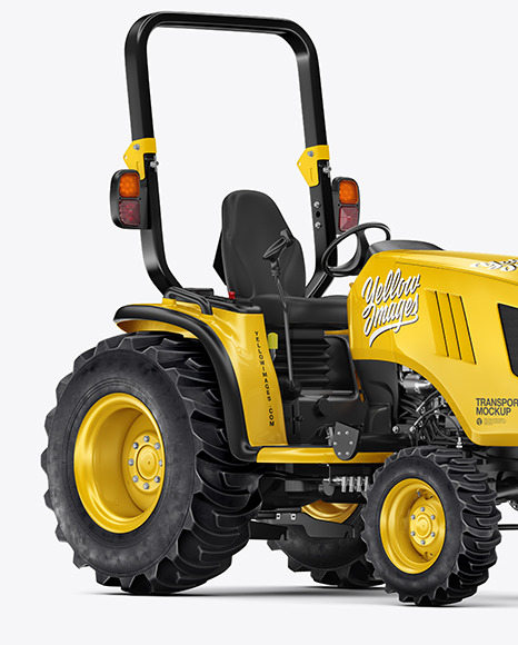 Mini Tractor Mockup - Half Side View Mini Tractor Mockup - Half Side View