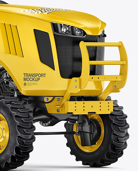Mini Tractor Mockup - Half Side View Mini Tractor Mockup - Half Side View