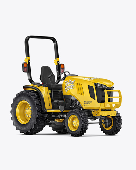 Mini Tractor Mockup - Half Side View Mini Tractor Mockup - Half Side View