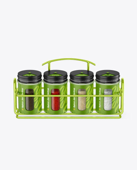 Spices Matte Jars Set Mockup