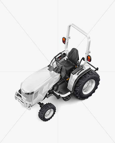 Mini Tractor Mockup – Half Side View (High-Angle Shot) Download