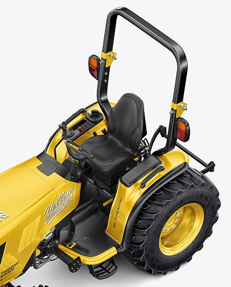 Mini Tractor Mockup - Half Side View (High-Angle Shot) Mini Tractor Mockup - Half Side View (High-Angle Shot)