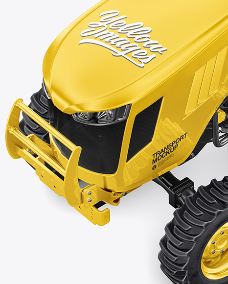 Mini Tractor Mockup - Half Side View (High-Angle Shot) Mini Tractor Mockup - Half Side View (High-Angle Shot)