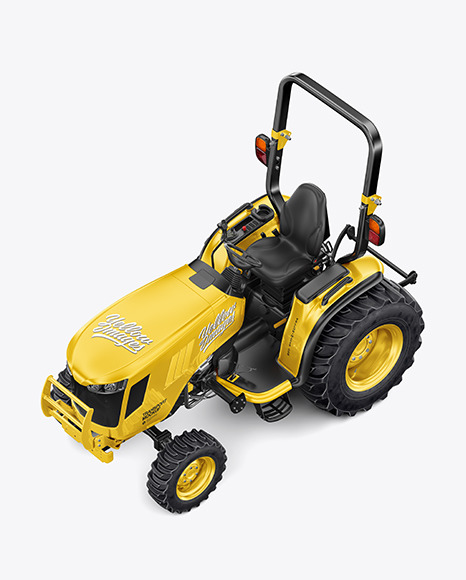 Mini Tractor Mockup - Half Side View (High-Angle Shot) Mini Tractor Mockup - Half Side View (High-Angle Shot)