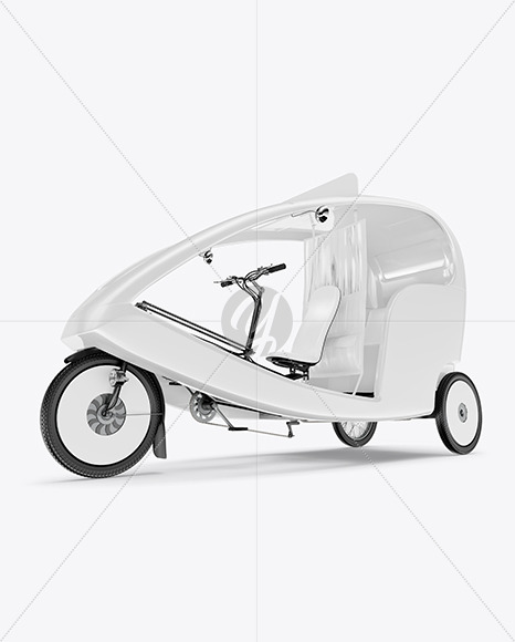 Free Rickshaw Taxi Mockup - Half Side View Vehicle Mockups