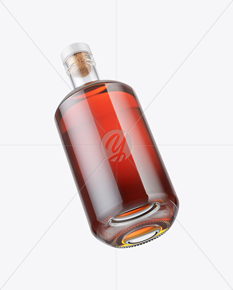 Clear Glass Cognac Bottle Mockup PSD #3