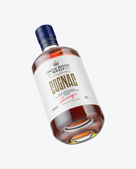 Clear Glass Cognac Bottle Mockup