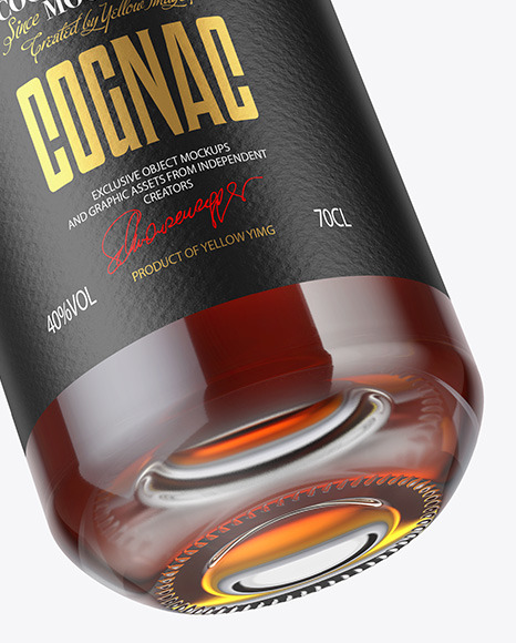 Clear Glass Cognac Bottle Mockup PSD #5