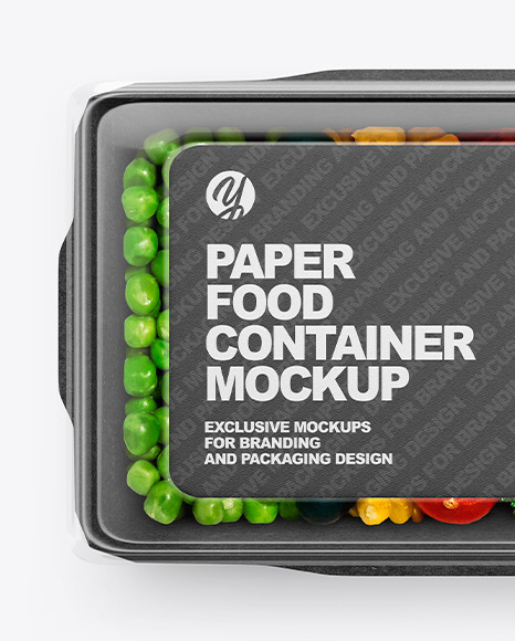 Paper Food Container With Shrimp Lunch Mockup PSD #7