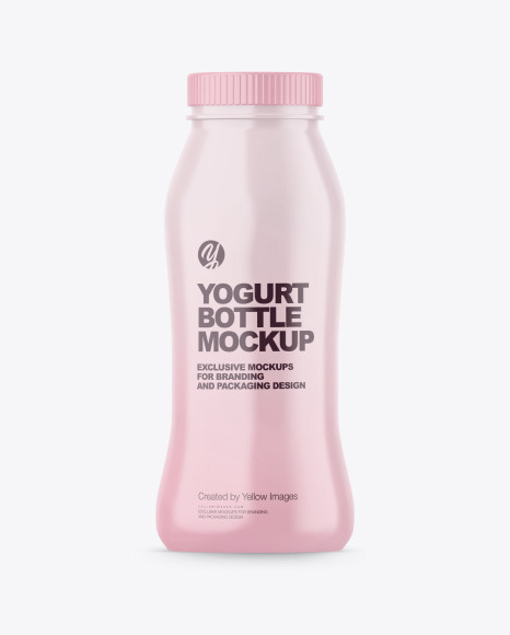 Glossy Yogurt Bottle Mockup