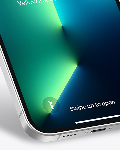 iPhone 13 Pro Max Silver Mockup PSD #1