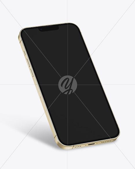 iPhone 13 Pro Max Gold Mockup PSD #3