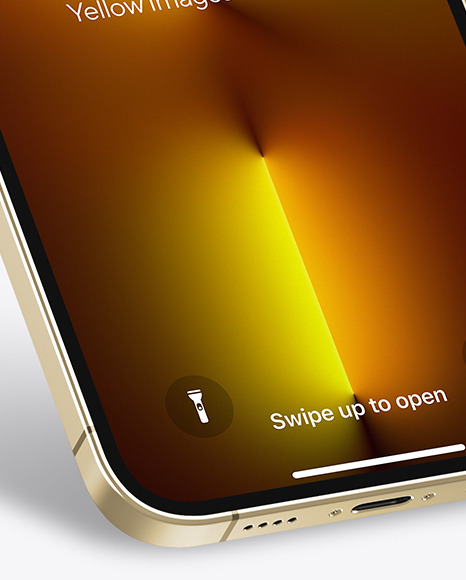 iPhone 13 Pro Max Gold Mockup PSD #1