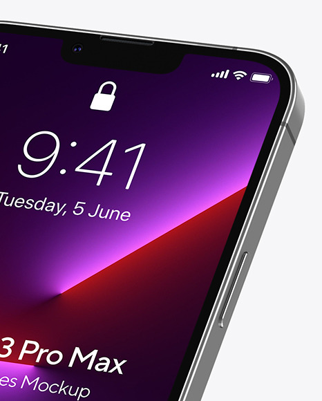 iPhone 13 Pro Max Graphite Mockup PSD #2