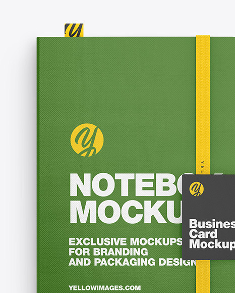 Fabrick Notebook with Business Card Mockup PSD #2
