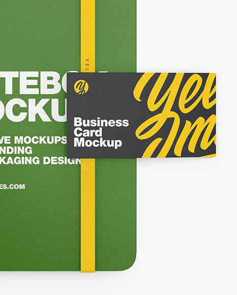 Fabrick Notebook with Business Card Mockup PSD #1