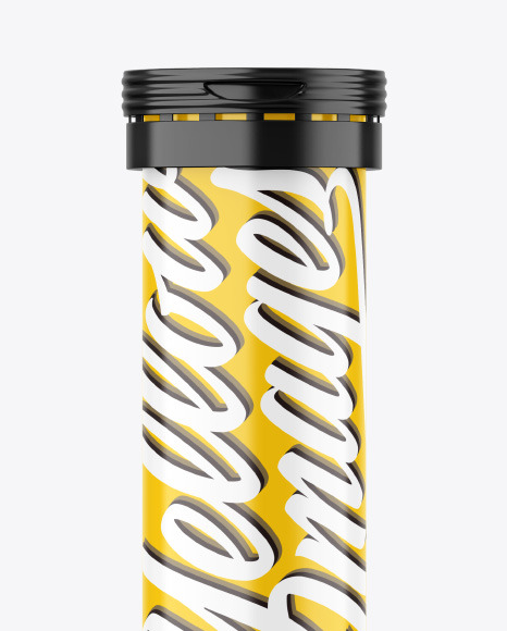Glossy Plastic Effervescent Tablets Tube Mockup PSD #2