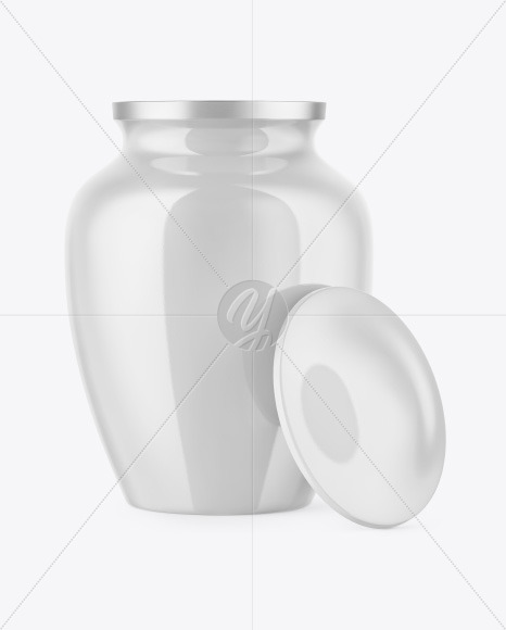 Glossy Cremation Urn Mockup PSD #3