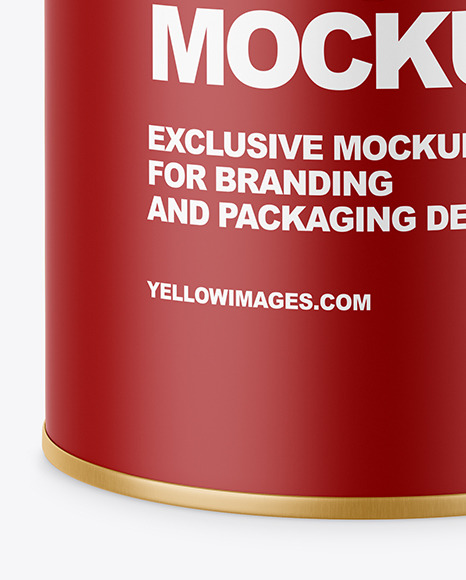 Round Tin Can w  Matte Finish Mockup PSD #4