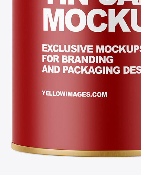 Round Tin Can w  Matte Finish Mockup PSD #4