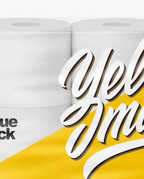 Toilet Tissue Plastic Pack Mockup PSD #1