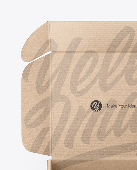 Opened Kraft Box Mockup PSD #2