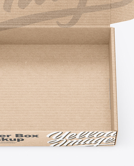 Opened Kraft Box Mockup PSD #1