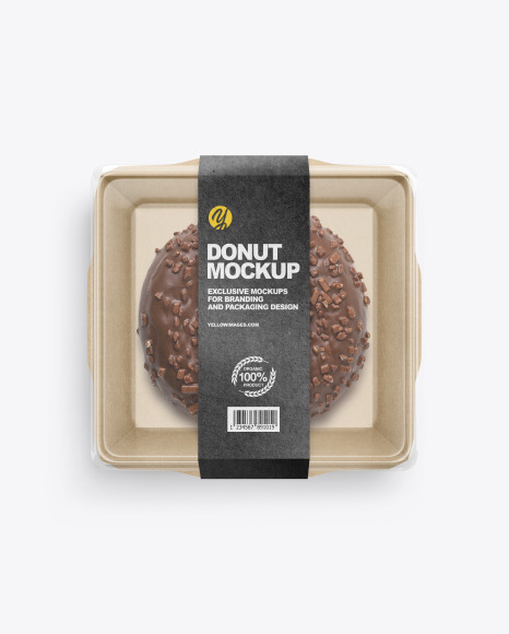Paper Food Container with Donut Mockup PSD #2