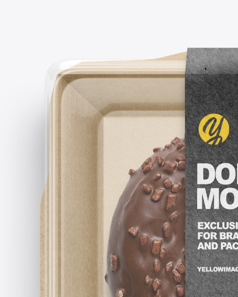 Paper Food Container with Donut Mockup PSD #1